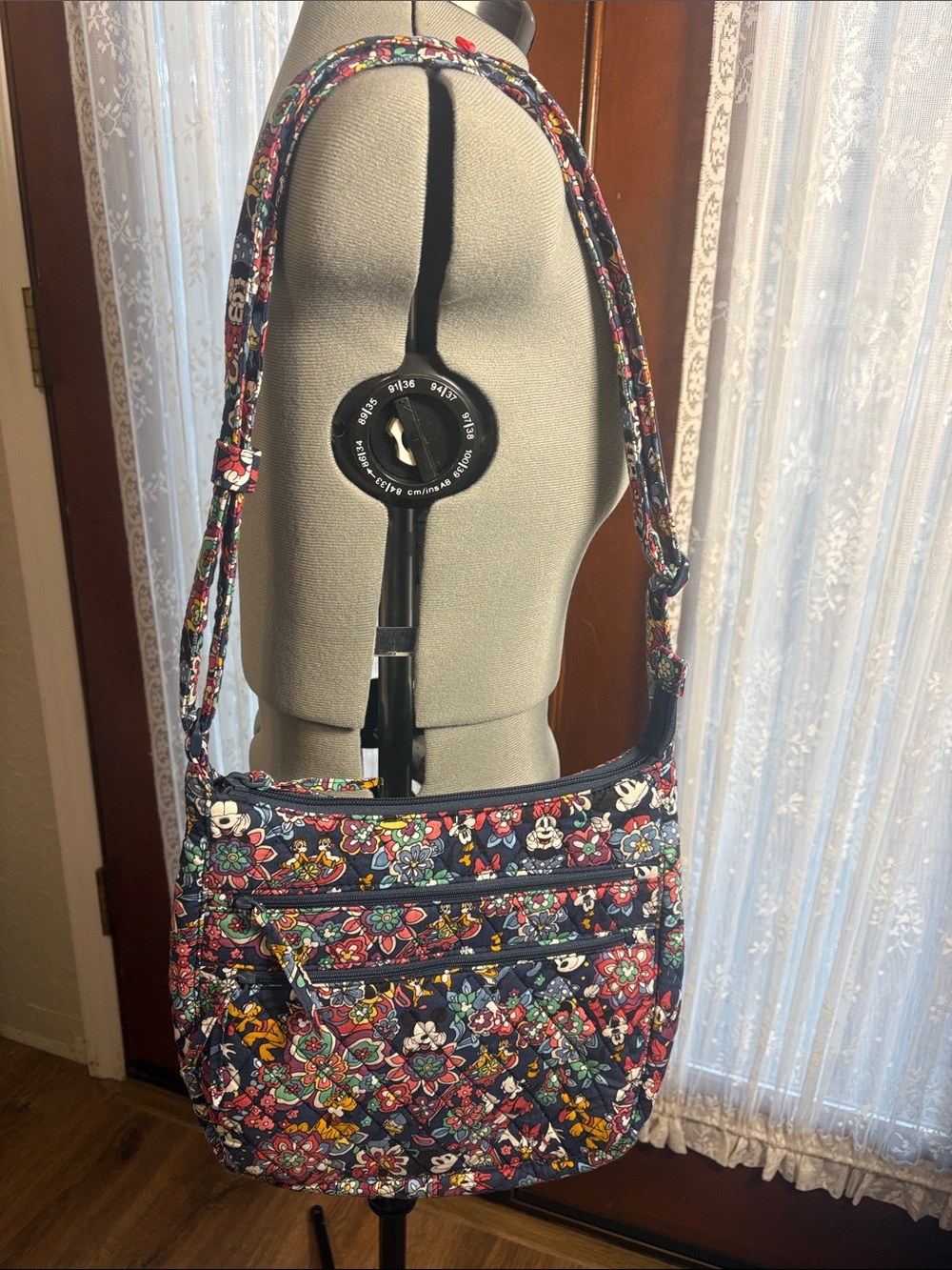 Vera Bradley Disney Navy Floral Quilted Crossbody Bag
